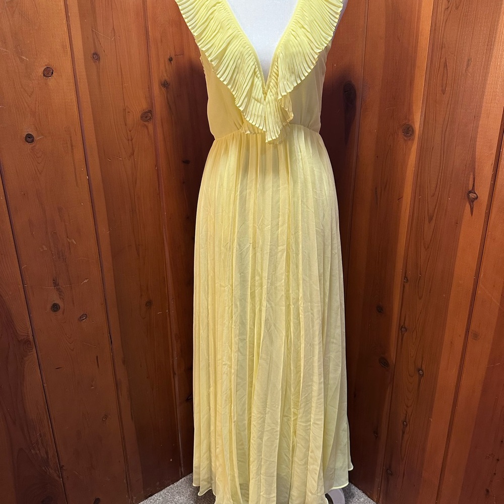 Zara Yellow Ruffled Maxi Dress